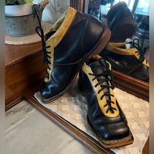 LAKE PLACID *Vintage* All Leather Cross Country Ski Shoes Boots Black Men's Sz 7